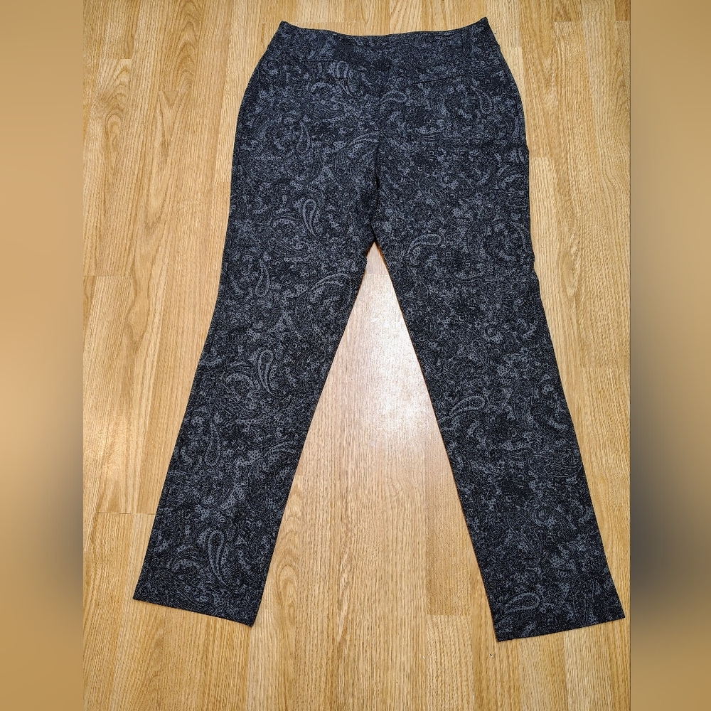 Cato  1946 EST, Woman's Black ,Paisley Dress Pants, Size 14/16W